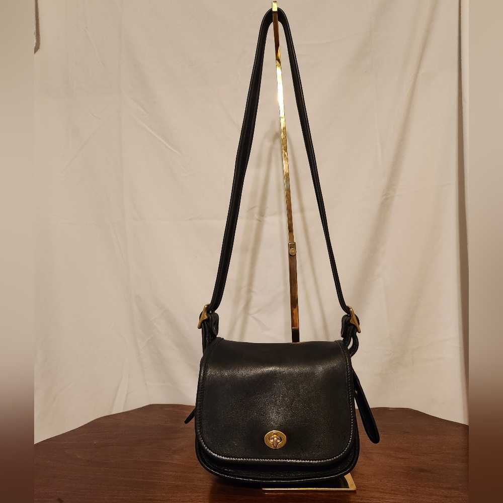 Black vintage Coach legacy flap trail crossbody
